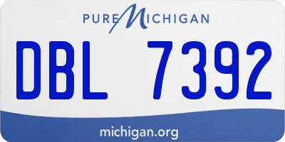 MI license plate DBL7392