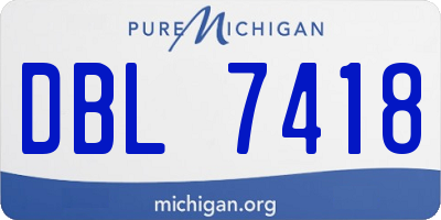 MI license plate DBL7418