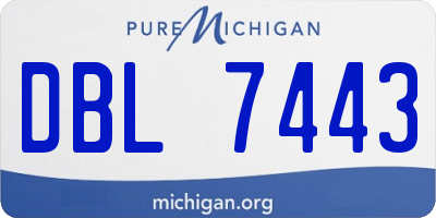 MI license plate DBL7443