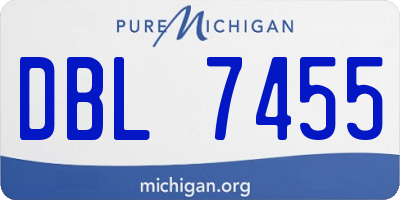 MI license plate DBL7455