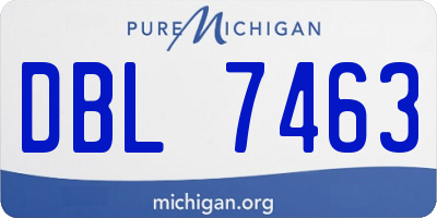 MI license plate DBL7463