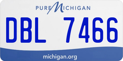 MI license plate DBL7466