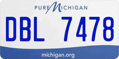 MI license plate DBL7478