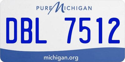 MI license plate DBL7512