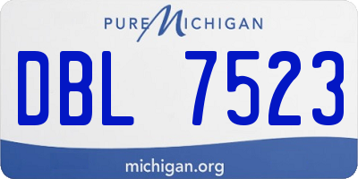 MI license plate DBL7523