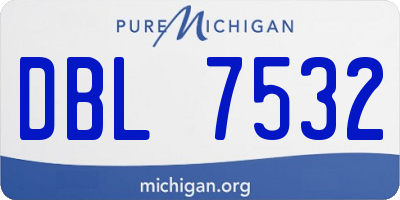 MI license plate DBL7532