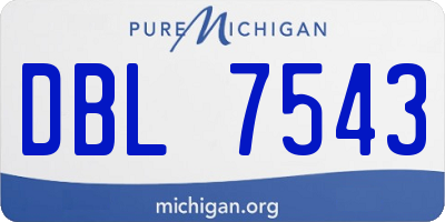 MI license plate DBL7543