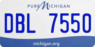 MI license plate DBL7550