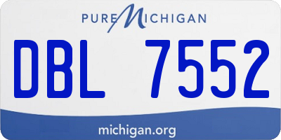 MI license plate DBL7552