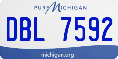 MI license plate DBL7592