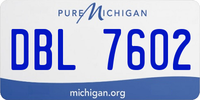 MI license plate DBL7602