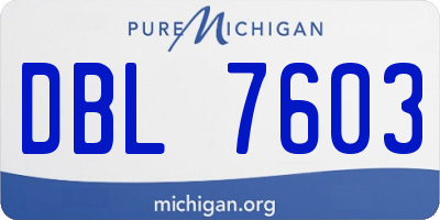 MI license plate DBL7603