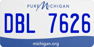 MI license plate DBL7626