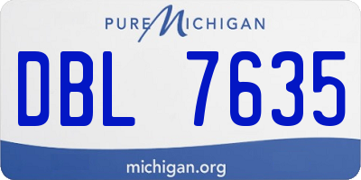 MI license plate DBL7635