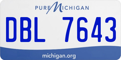 MI license plate DBL7643