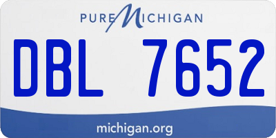 MI license plate DBL7652