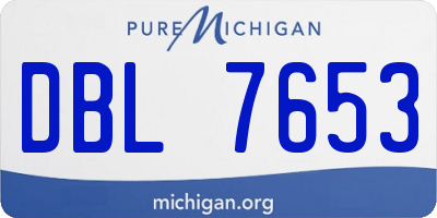 MI license plate DBL7653