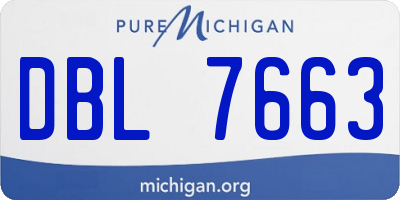 MI license plate DBL7663