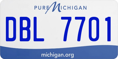 MI license plate DBL7701