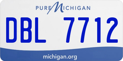 MI license plate DBL7712