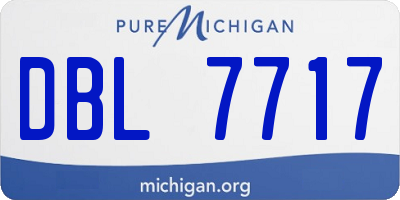 MI license plate DBL7717