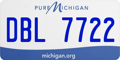 MI license plate DBL7722