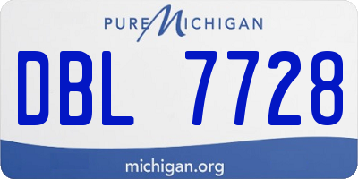 MI license plate DBL7728