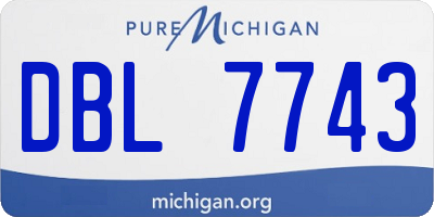 MI license plate DBL7743