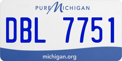 MI license plate DBL7751