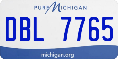 MI license plate DBL7765