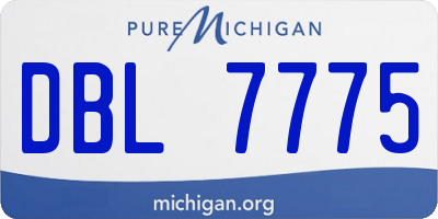 MI license plate DBL7775