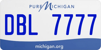 MI license plate DBL7777