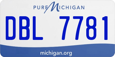 MI license plate DBL7781
