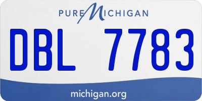 MI license plate DBL7783
