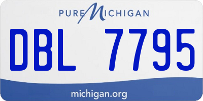 MI license plate DBL7795