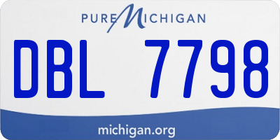 MI license plate DBL7798
