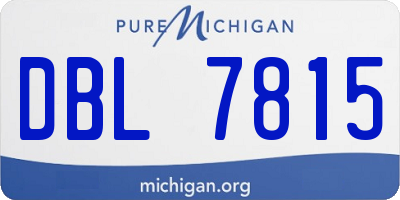 MI license plate DBL7815