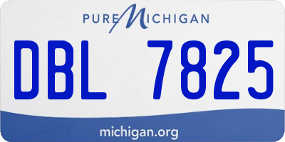 MI license plate DBL7825