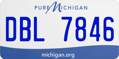 MI license plate DBL7846