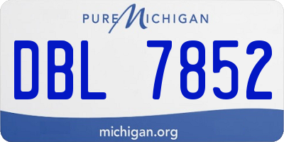 MI license plate DBL7852