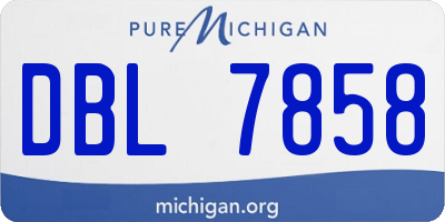 MI license plate DBL7858
