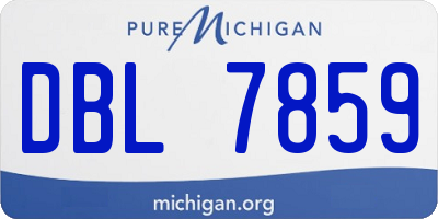 MI license plate DBL7859