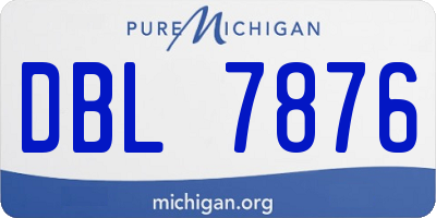 MI license plate DBL7876
