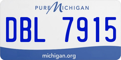 MI license plate DBL7915