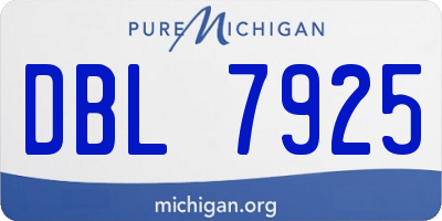 MI license plate DBL7925