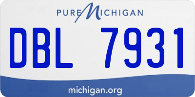 MI license plate DBL7931