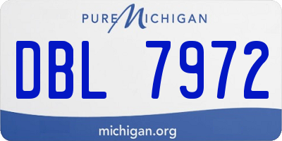 MI license plate DBL7972