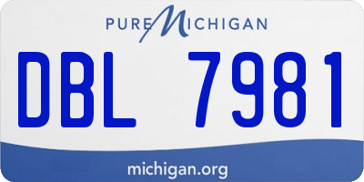 MI license plate DBL7981