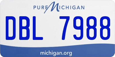 MI license plate DBL7988