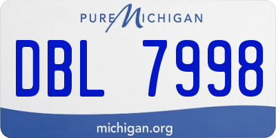 MI license plate DBL7998